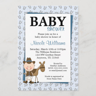 Little Cowboy Hästsko Baby Shower Inbjudningar
