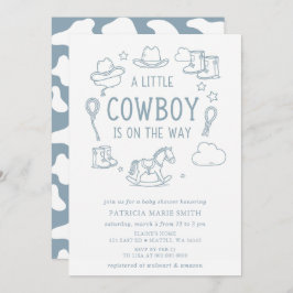 Little Cowboy Is On The Way Boy Baby Shower Inbjudningar
