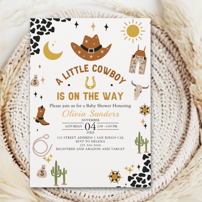 Little Cowboy is On the Way Western Baby Shower Inbjudningar (Skapare uppladdad)