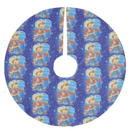 Little Cowboy med Rope God jul Julgransmatta Borstad Polyester