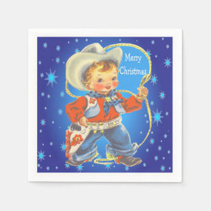 Little Cowboy med Rope God jul Party Pappersservett