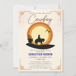 Little Cowboy Modern Baby Shower Inbjudningar