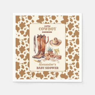 Little Cowboy Modern Western Rodeo Baby Shower Pappersservett