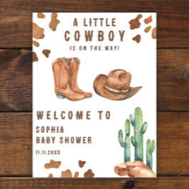 Little Cowboy på vägen Välkomstbabydusch Poster