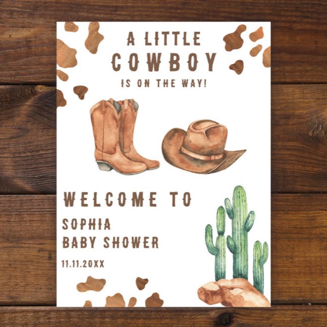 Little Cowboy på vägen Välkomstbabydusch Poster (Skapare uppladdad)