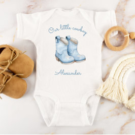 Little Cowboy Personalized Blue Boots Boys T Shirt