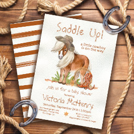 Little Cowboy Pony Western Baby Shower Inbjudningar