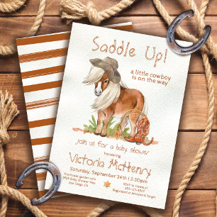 Little Cowboy Pony Western Baby Shower Inbjudningar