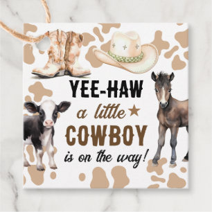 Little Cowboy Rodeo Baby Shower Gåvor Etiketter