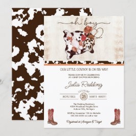 Little Cowboy Rustic Western Boy Shower Inbjudningar