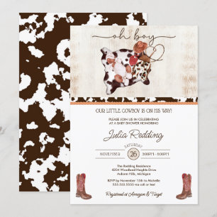 Little Cowboy Rustic Western Boy Shower Inbjudningar