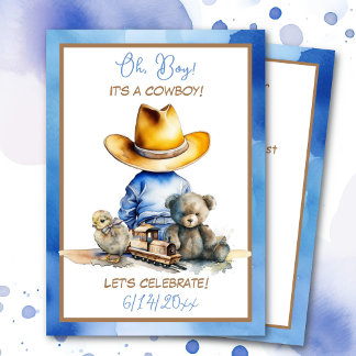 Little Cowboy ThBäste Baby Shower Inbjudningar