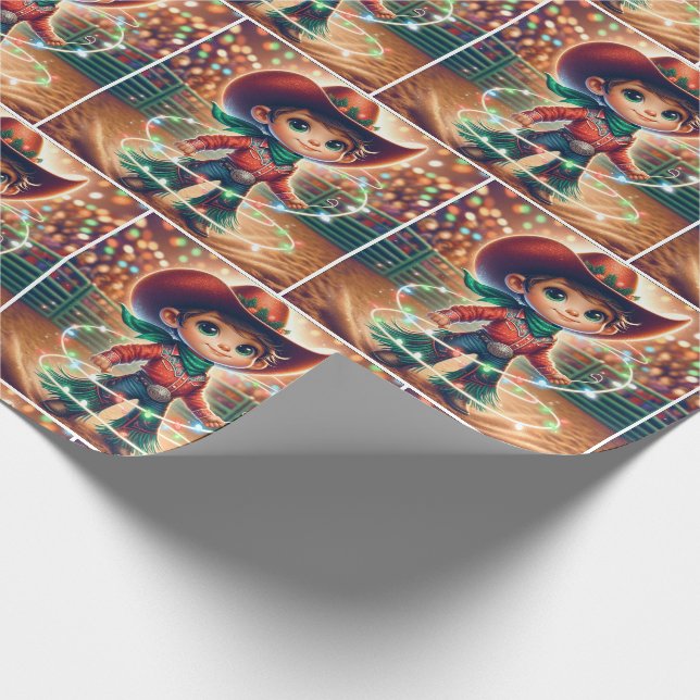 Little Cowboy Twirling jul Ljus Presentpapper (Hörn)