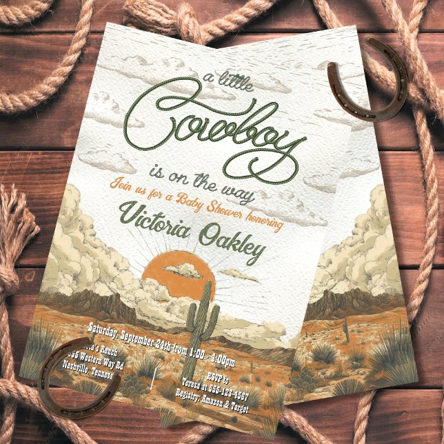 Little Cowboy Western Baby Shower Inbjudningar (Skapare uppladdad)