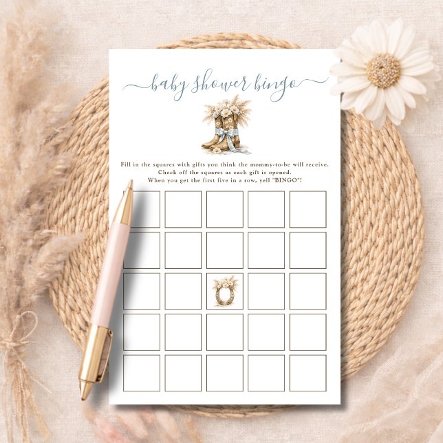Little Cowboy Western Boots Baby Shower Bingo Game (Skapare uppladdad)