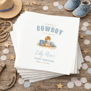 Little Cowboy Western Pojke Baby Shower Pappersservett