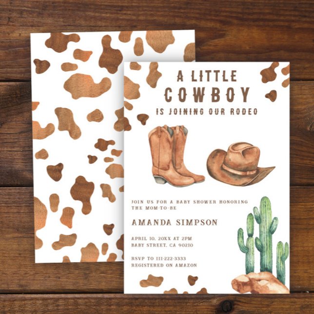 Little Cowboy Western Rodeo Baby Shower Inbjudningar (Skapare uppladdad)