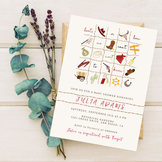 Little Cowboy Western Rodeo Bingo Baby Shower Inbjudningar (Skapare uppladdad)