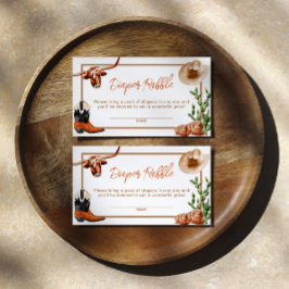 Little Cowboy Western Rodeo Diaper Raffle Tilläggskort