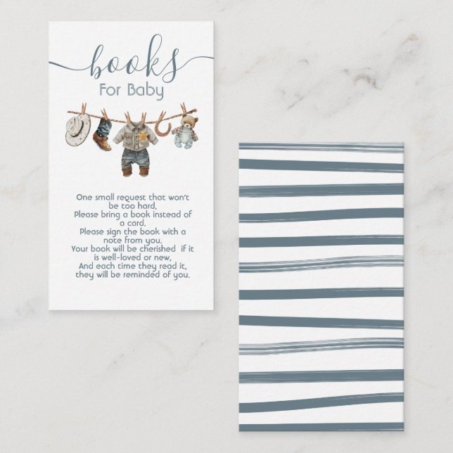 Little Cowboyclothesline Bokar för Baby Tilläggskort (Fram/baksida)