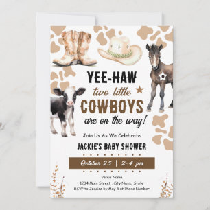Little Cowboys Rodeo Animals Baby Inbjudningar