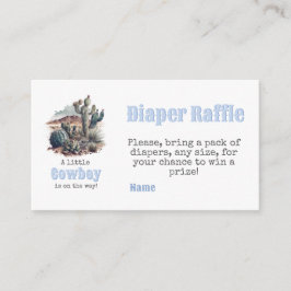 Little Cowboys Western Blue Boy Baby Shower Diaper Tilläggskort