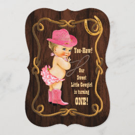 Little Cowgirl 1st Birthday Inbjudningar