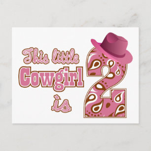 Little Cowgirl 2:a födelsedagen Vykort
