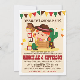 Little Cowgirl Baby Shower-inbjudan Inbjudningar
