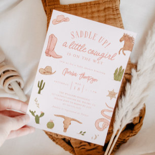 Little Cowgirl Baby Shower Inbjudningar