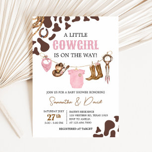 Little Cowgirl Baby Shower Inbjudningar