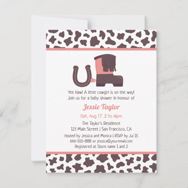 Little Cowgirl Baby Shower-inbjudningar Inbjudningar (Framsida)