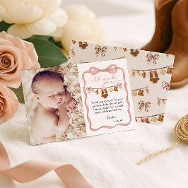 Little Cowgirl Baby Shower Photo Tack Kort
