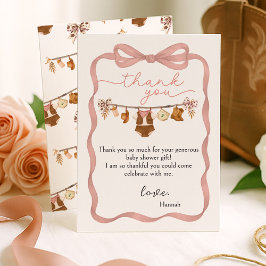Little Cowgirl Baby Shower Photo Thank You Card Tack Kort