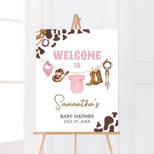 Little Cowgirl Baby Shower Välkommen Poster