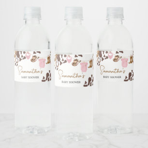 Little Cowgirl Baby Shower Vattenflaskor Etikett