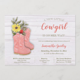 Little Cowgirl Bootie Baby Shower Inbjudningar