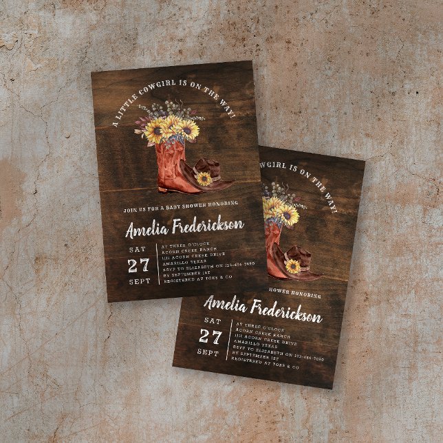 Little Cowgirl Boots Baby Shower Inbjudningar (Skapare uppladdad)