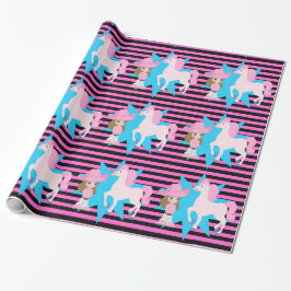 Little Cowgirl Brown Hair med Horse any Occassion Presentpapper