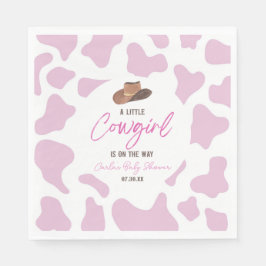 Little Cowgirl Cow Girl Rodeo Western Baby Shower Pappersservett