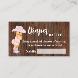 Little Cowgirl Diaper Raffle Biljett Baby Shower