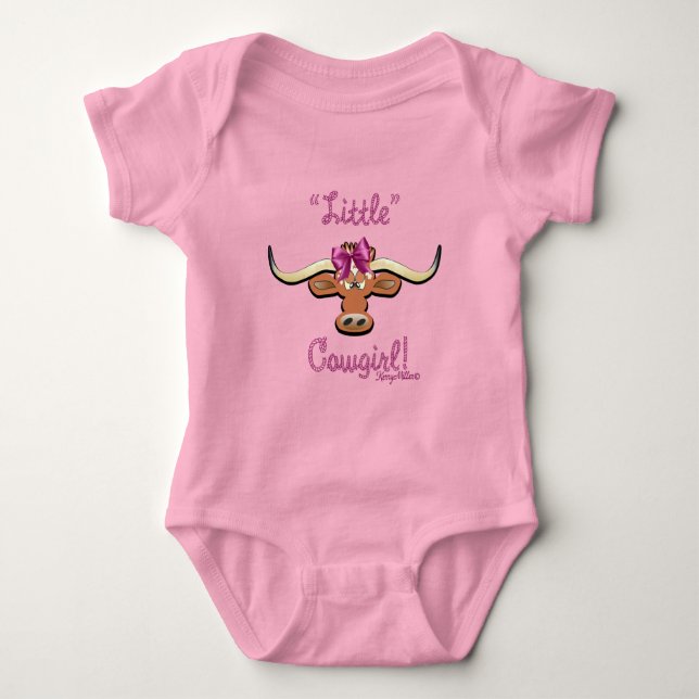 Little Cowgirl, Longhorn Cow T Shirt (Framsida)
