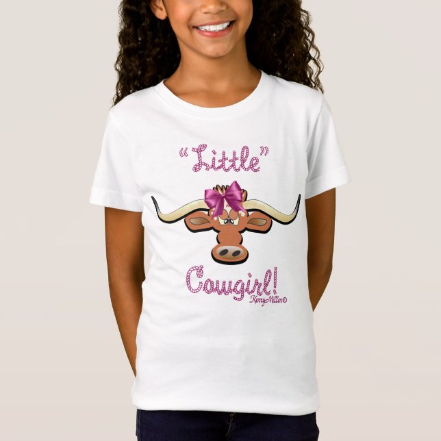 Little Cowgirl, Longhorn Cow T Shirt (Framsida)
