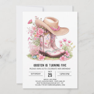 Little Cowgirl och Cacti Birthday Inbjudningar