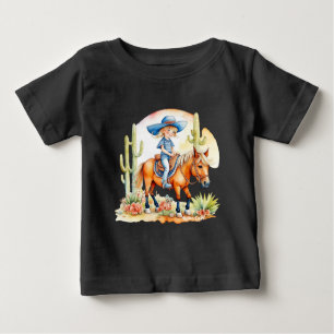 Little Cowgirl on Horse in SW Scene 2 T Shirt