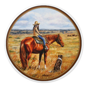 Little Cowgirl på Cattle Horse Knopp