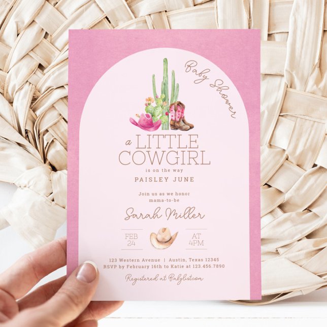 Little Cowgirl på Way Baby Shower-inbjudan Inbjudningar (Cowgirl Baby Shower Invitation)