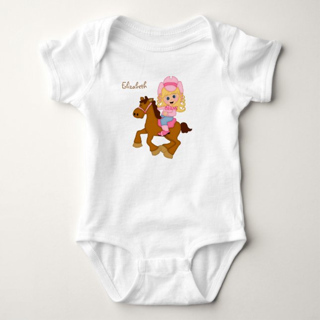 Little Cowgirl Personlig Tee Shirt (Framsida)