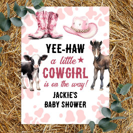 Little Cowgirl Rosa Rodeo Baby Shower Poster