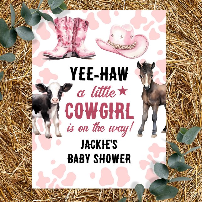 Little Cowgirl Rosa Rodeo Baby Shower Poster (Skapare uppladdad)